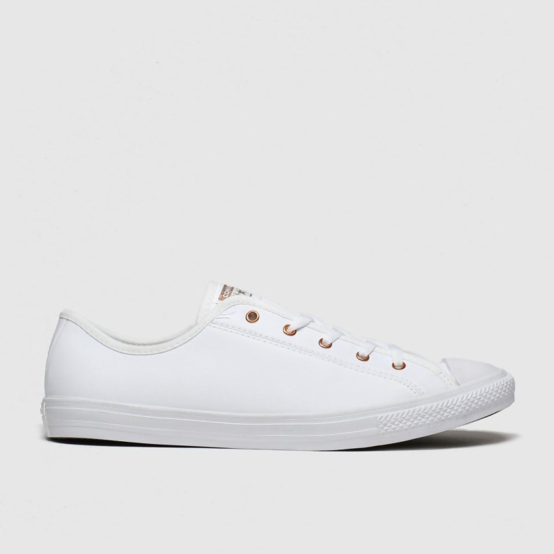 white & gold all star dainty gs ox trainers