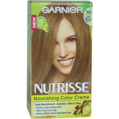Nutrisse Nourishing Color Creme # 70 Dark Natural Blonde by Garnier for Unisex - 1 Application Hair Color 