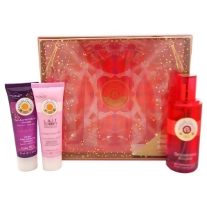 Gingembre Rouge by Roger Gallet for Women 3 Pc Gift Set 3.3oz Fresh Fragrant Water Spray 1.6oz Shower Gel 1.6oz Body Lotion - All