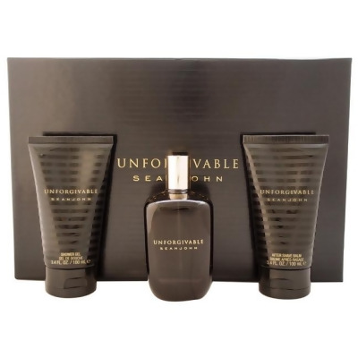 Unforgivable by Sean John for Men - 3 Pc Gift Set 4.2oz EDT Spray, 3.4oz Shower Gel, 3.4oz After Shave Balm 