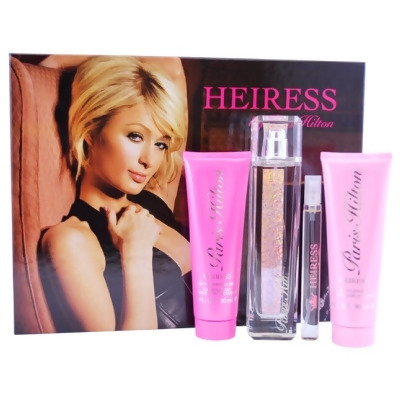 Heiress by Paris Hilton for Women - 4 Pc Gift Set 3.4oz EDP Spray, 0.34oz EDP Spray, 3oz Body Lotion, 3oz Bath & Shower Gel 