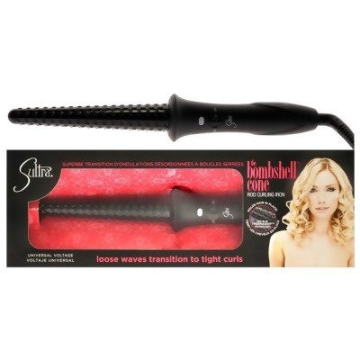 The Bombshell Cone Rod Curling Iron - Black by Sultra for Unisex - 1 Inch Curling Iron 