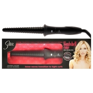 The Bombshell Cone Rod Curling Iron Black by Sultra for Unisex 1 Inch Curling Iron - All