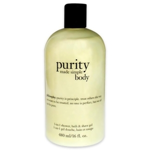 Purity Made Simple Body 3-in-1 Shower Bath Shave Gel by Philosophy for Unisex 16 oz Shower Shave Gel - All