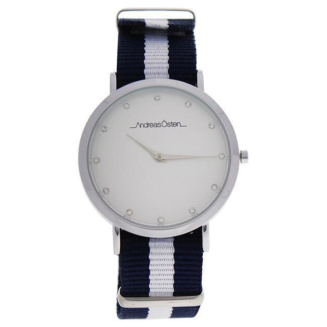 AO-21 - Silver/Blue & White Nylon Strap Watch by Andreas Osten for Women - 1 Pc Watch