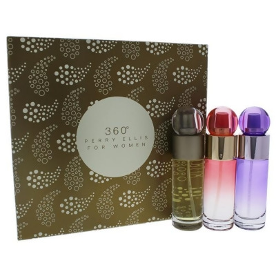 360 by Perry Ellis for Women - 3 Pc Gift Set 1oz EDT Spray, 1oz Coral EDP Spray, 1oz Purple EDP Spray 