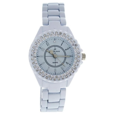 2033L-WW White Stainless Steel Bracelet Watch by Kim & Jade for Women - 1 Pc Watch 