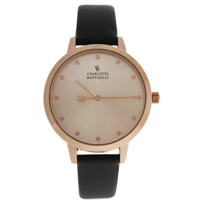 CRB006 La Basic - Rose Gold/Brown Leather Strap Watch by Charlotte Raffaelli for Women - 1 Pc Watch 