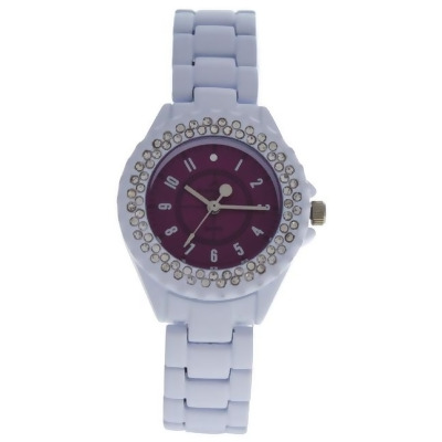 2033L-WP White Stainless Steel Bracelet Watch by Kim & Jade for Women - 1 Pc Watch 