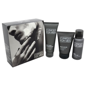 Clinique For Men Great Shave Set by Clinique for Men 3 Pc Set 3.4oz Face Scrub 1.4oz Aloe Shave Gel 3.4oz Anti-Age Moisturizer - All