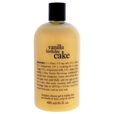 Vanilla Birthday Cake by Philosophy for Unisex - 16 oz Shampoo, Shower Gel and Bubble Bath 
