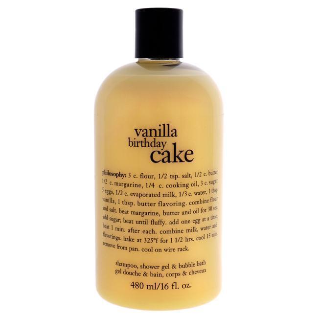 Vanilla Birthday Cake by Philosophy for Unisex - 16 oz Shampoo, Shower Gel and Bubble Bath