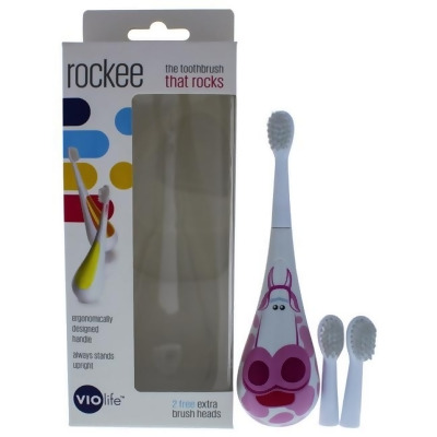 Rockee The Toothbrush That Rocks - # VRT157B Bessie by Violife for Kids - 3 Pc Set Rockee Toothbrush, 2 Additional Brush Heads 