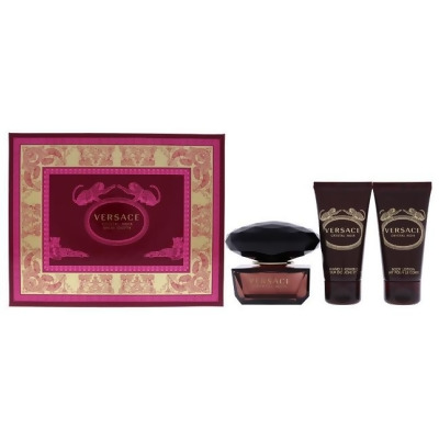 Versace Crystal Noir by Versace for Women - 3 Pc Gift Set 1.7oz EDT Spray, 1.7oz Body Lotion, 1.7oz Bath and Shower Gel 