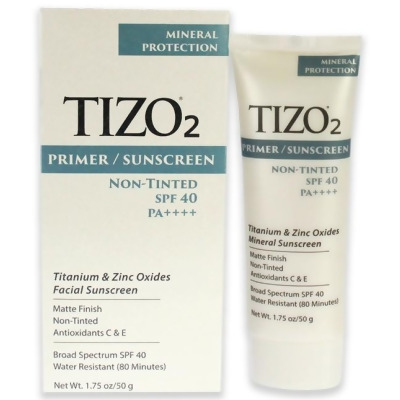 Tizo2 Facial Primer Non-tinted SPF 40 by Tizo for Unisex - 1.75 oz Sunscreen 