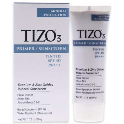 Tizo3 Facial Primer Tinted SPF 40 by Tizo for Unisex - 1.75 oz Sunscreen 