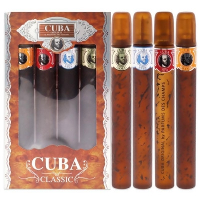 Cuba by Cuba for Men - 4 Pc Gift Set 1.17oz Cuba Gold, 1.17oz Cuba Blue, 1.17oz Cuba Red, 1.17oz Cuba Orange 