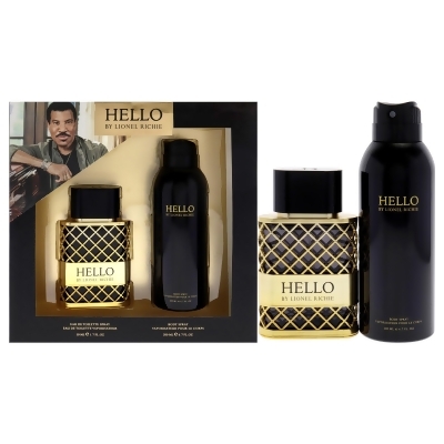 Hello by Lionel Richie for Men - 2 Pc Gift Set 1.7oz EDT Spray, 6.7oz Body Spray 