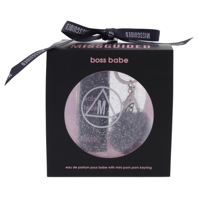 Boss Babe by Missguided for Women - 2 Pc Mini Gift Set 10ml EDP Spray, Mini Pom Pom Keyring 
