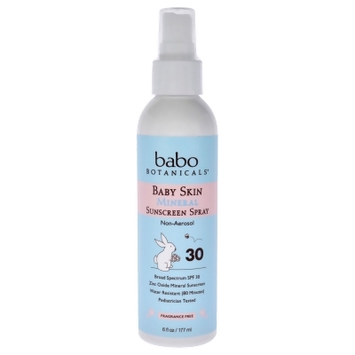 Baby Skin Mineral Sunscreen Spray SPF 30 by Babo Botanicals for Unisex - 6 oz Spray 