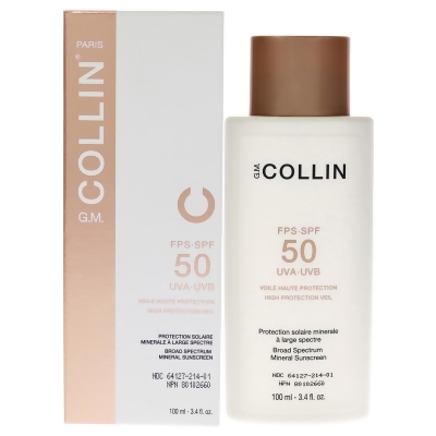 High Protection Veil SPF 50 by G.M. Collin for Unisex - 3.4 oz Sunscreen 