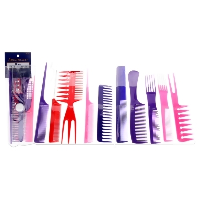 Assorted Comb in Roll-Up Set by Aristocrat for Unisex - 10 Pc Comb 