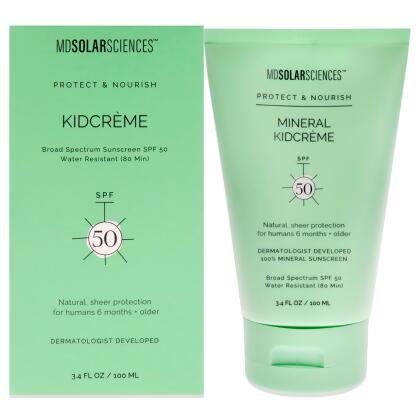 Mineral KidCreme SPF 50 by MDSolarSciences for Unisex - 3.4 oz Sunscreen 