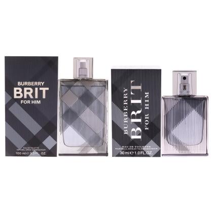 Burberry Brit Kit by Burberry for Men - 2 Pc Kit 1oz EDT Spray, 3.3oz EDT Spray 