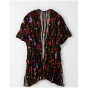 AE Crinkle Kimono Women's black M AE Crinkle Kimono Women's black M