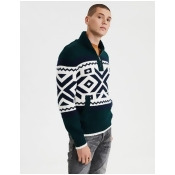 AE Half Zip Shawl Sweater Men's green M AE Half Zip Shawl Sweater Men's green M