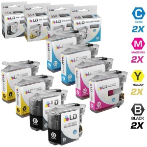 Ld Brother Compatible Lc107 / Lc105 Set of 8 Ink Cartridges 2 each of Black / Cyan / Magenta / Yellow for Mfc-j4310dw Mfc-j4410dw Mfc-j4510dw Mfc-4610