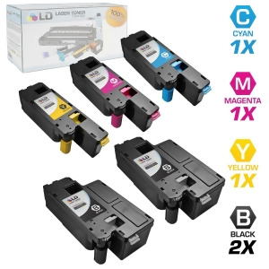 Ld Set of 5 Compatible Toners to Replace Dell C1660w Laser Toner Cartridges 2 Black 332-0399 1 Cyan 332-0400 1 Magenta 332-0401 and 1 Yellow 332-0402 