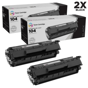 Ld Compatible Canon 0263B001aa / 104 Set of 2 Black Laser Toner Cartridges for FaxPhone L120 L90 - All