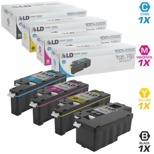 Ld Compatible Set of 4 Hy Dell 1250c Toner Cartridges 1 Black 331-0778 / Cyan 331-0777 / Magenta 331-0780 / Yellow 331-0779 for Color Laser C1760nw C1