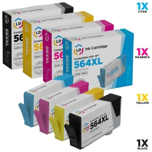 Ld Remanufactured Replacements for Hp 564Xl / 564 Set of 4 High Yield Inkjet Cartridges Includes 1 Cn684wn Black 1 Cb323wn Cyan 1 Cb324wn Magenta and 
