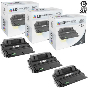 Ld Compatible Replacement for Hp 53X / Q7553x Set of 3 High Yield Black Laser Toner Cartridges for LaserJet M2727 Mfp M2727 nf Mfp M2727nfs Mfp P2015 