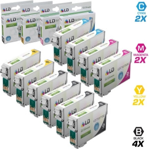 Ld Remanufactured Epson T127 Set of 10 Extra High Capacity Ink Cartridges Includes 4 Black T127120 2 Cyan T127220 2 Magenta T127320 2 Yellow T127420 -