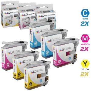 Ld Brother Compatible Lc105 Set of 6 Ink Cartridges 2 each of Lc105c Cyan / Lc105m Magenta / Lc105y Yellow for Mfc-j4310dw Mfc-j4410dw Mfc-j4510dw Mfc