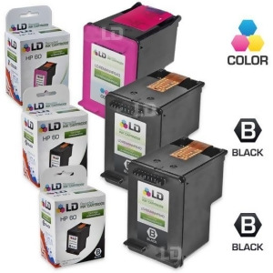 Ld Remanufactured Ink Cartridge Replacements for Hp Cc640wn Hp 60 Black and Hp Cc643wn Hp 60 Color 2 Black and 1 Color - All