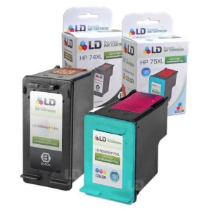 Ld Remanufactured Ink Cartridge Replacements for Hp Cb336wn Hp 74Xl / 74 Hy Black Cb338wn Hp 75Xl /75 Hy Color 1 Blk 1 Clr for PhotoSmart C4294 C4410 