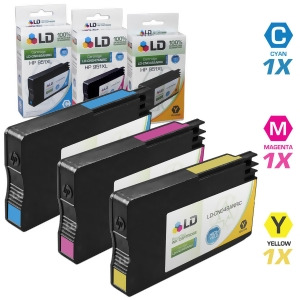 Ld Remanufactured Replacement for Hp 951Xl / 951 Set of 3 High Yield Ink Cartridges Includes 1 Cyan Cn046an 1 Magenta Cn047an and 1 Yellow Cn048an - A