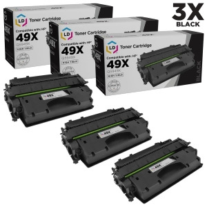 Ld Compatible Replacements for Hp 49X / Q5949x Set of 3 Hy Black Toner Cartridges for Hp LaserJet 1320 1320n 3390 All-in-One 1320t 1320tn 1320nw 3392 