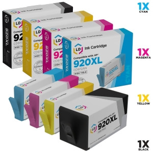 Ldremanufactured Replacements for Hp 920Xl / 920 4Pk Ink Cartridges 1 Cd975an Black 1 Cyan Cd972an 1 Magenta Cd973an 1 Yellow Cd974an for us in Office
