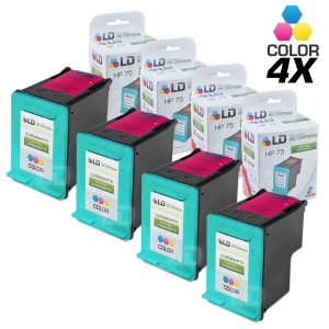 Ld Remanufactured Replacement Ink Cartridge for Hewlett Packard Cb337wn Hp 75 Tri-Color 4 Pack - All