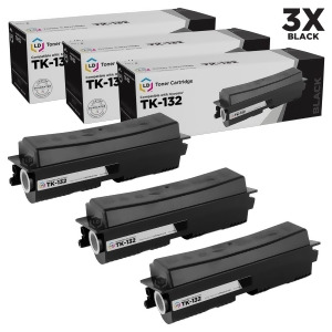 Ld Compatible Kyocera Mita Tk-132 Set of 3 Black Laser Toner Cartridges - All
