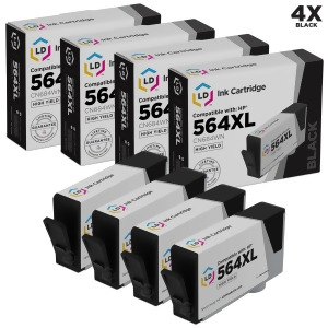 Ld Remanufactured Replacement for Hewlett Packard 564Xl / 564 Cn684wn Set of 4 ink Cartridges Shows Accurate Levels - All