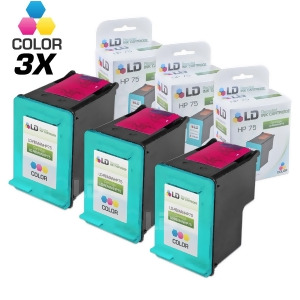 Ld Remanufactured Replacement Ink Cartridge for Hewlett Packard Cb337wn Hp 75 Tri-Color 3 Pack - All