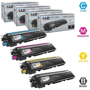 Ld Brother Compatible Tn-210 Set of 4 Hy Toner Cartridges 1 Tn210bk 1 Tn210c Tn210m Tn210y for Dcp-9010cn Hl-3040cn 3045Cn 3070Cw 3075Cw Mfc-9010cn 91