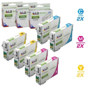 Ld Remanufactured Replacement for Epson T069 Set of 6 Ink Cartridges Includes 2 T069220 Cyan 2 T069320 Magenta and 2 T069420 Yellow - All