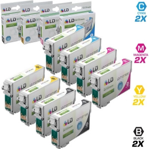 Ld Remanufactured Epson T127 Set of 8 Extra High Capacity Ink Cartridges Includes 2 Black T127120 2 Cyan T127220 2 Magenta T127320 2 Yellow T127420 - 